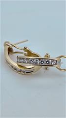 Gold-Diamond Earrings 36 Diamonds 2.16 Carat T.W. 14K Yellow Gold 5.69g